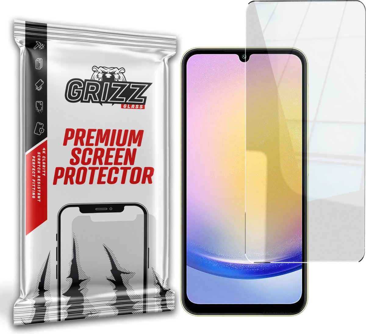 GrizzGlass HybridGlass Screenprotector voor Samsung Galaxy A25 - Transparant