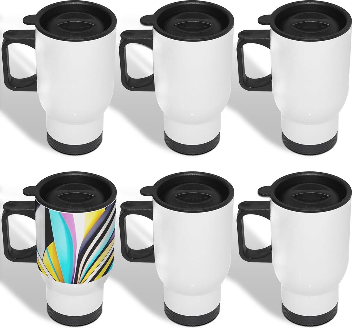 Sublimatie Blanks Roestvrij Staal Reizen Auto Mok met Deksel - Dubbelwandige Vacuüm Geïsoleerde Waterfles 450ml - Warmte Druk Afdrukken