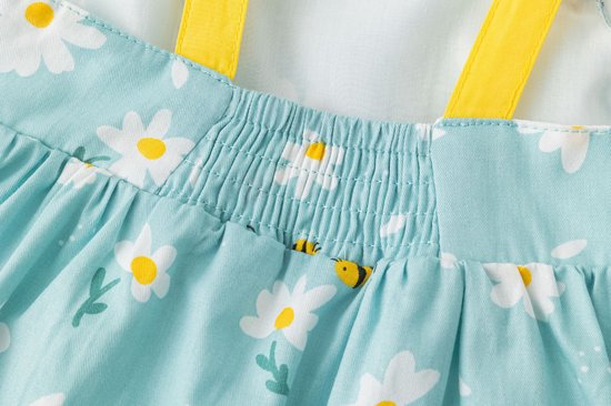 Nouveauté Kids - robe à fleurs et abeilles - bleu - taille 98