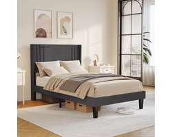 Bealife BF45 Bed - 120 x 200 cm - Hoofdbord en Lattenbodem - Donkergrijs