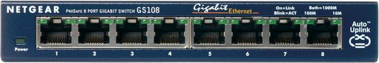 Foto: Netgear prosafe gs108 netwerk switch unmanaged 8 poorten