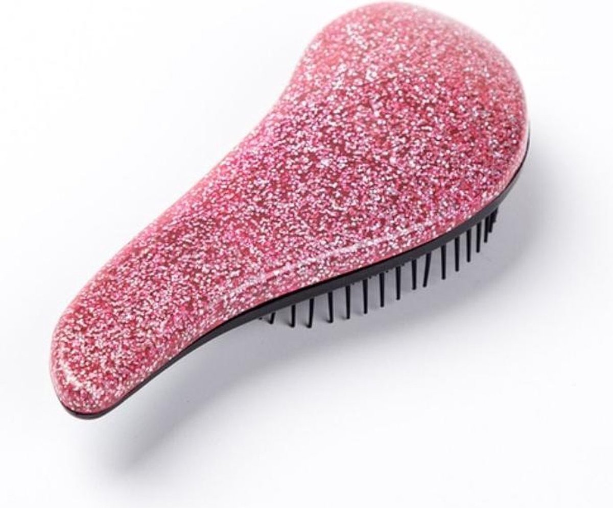 Go Go Gadget - Glitter Brush - Anti-Klit Hairbrush - Pijnloos & Beschermt Haar - Nat & Droog - Detangling - Reisformaat - Roze