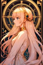 Anime Poster | Fille Affiche | Sphère dorée Poster | Affiche japonaise | Affiche fantastique | Affiche mystique | 51x71cm | MT | Décoration murale | Affiche murale | Convient pour l'encadrement