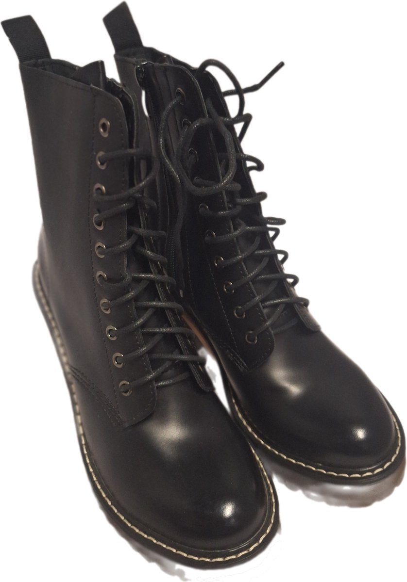 SUPERMODE-BLACK VETERBOOTS -HAK 8CM-ZOOL 2CM-SIZE 40
