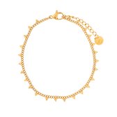 Essentialistics - Armband kleine driehoekjes - Volwassenen - Goudkleur - Stainless steel (verkleurt niet) - Verlengkettinkje