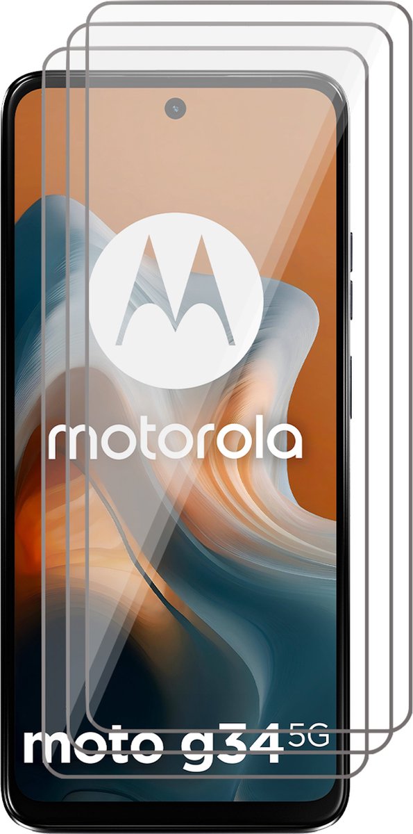 Screenprotector geschikt voor Motorola Moto G34 - 3x Glas Screen Protector