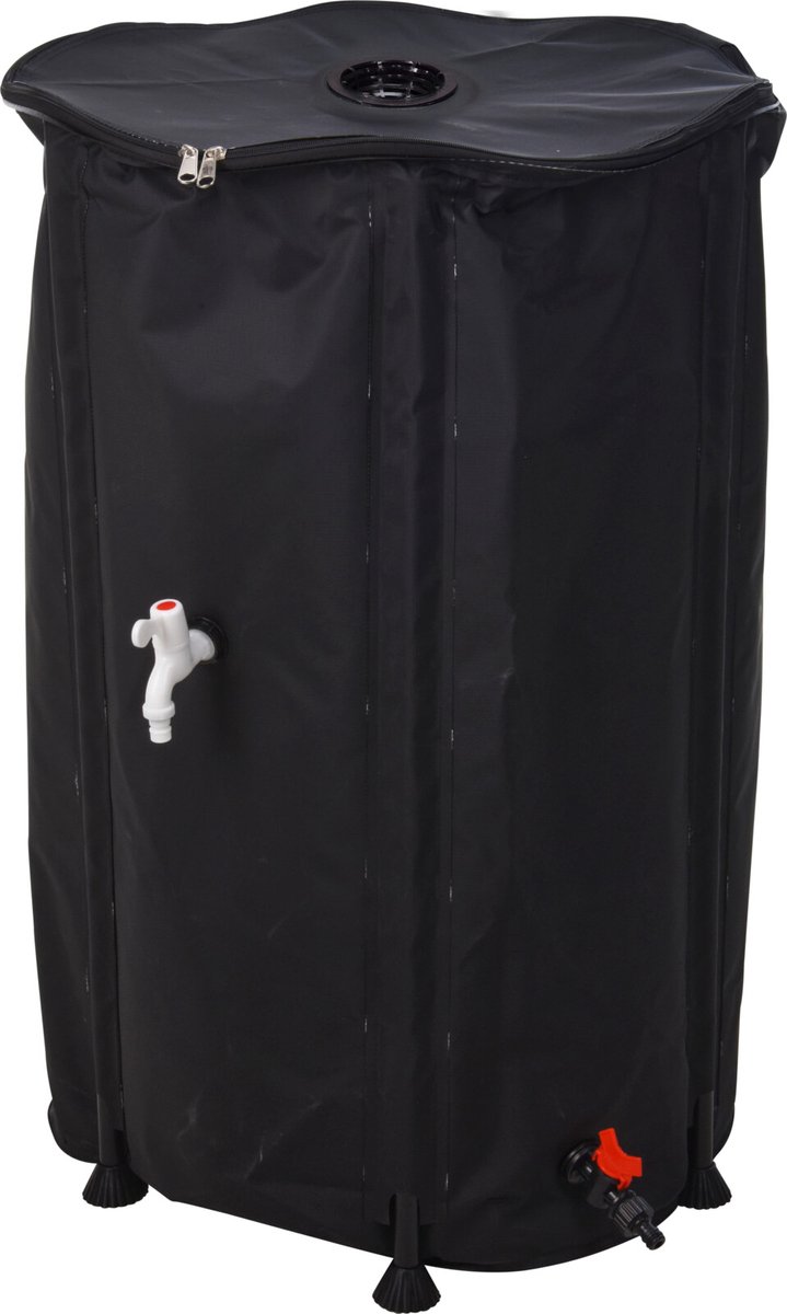 Niceey Regenton - Buitenkraan - 250 Liter - Opvouwbaar- 60X90cm - Zwart