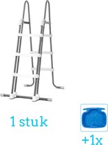 Escalier de piscine avec sécurité supplémentaire Intex - 107 cm - 28075 avec bain de pieds Intex (1 pièce)