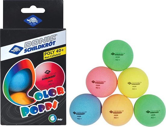 Foto: Donic schildkr t color assorti tafeltennisballen overdoos met 10x6 tafeltennisballen