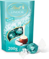 Lindt LINDOR Kokos melkchocolade bonbons 200 gram - 16 zacht smeltende chocolade bonbons