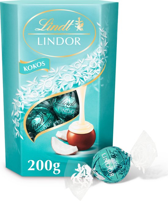 Lindt Lindor Coconut - chocolat au lait fourré à la noix de coco fondante - 200g