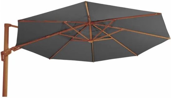 Outsunny zweefparasol, grijs, tuinparasol met kruisvoet, kantelbaar