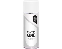 Maston ONE - spuitverf - mat - wit (RAL 9010) - 400 ml - spuitbus verf wit