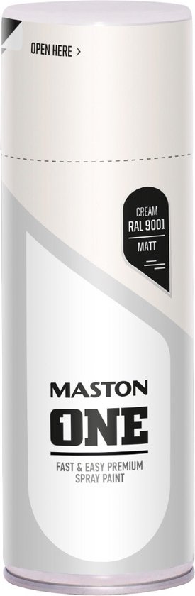 Maston ONE - Spuitverf - mat - Crème (RAL 9001) - 400 ml - spuitbus verf wit