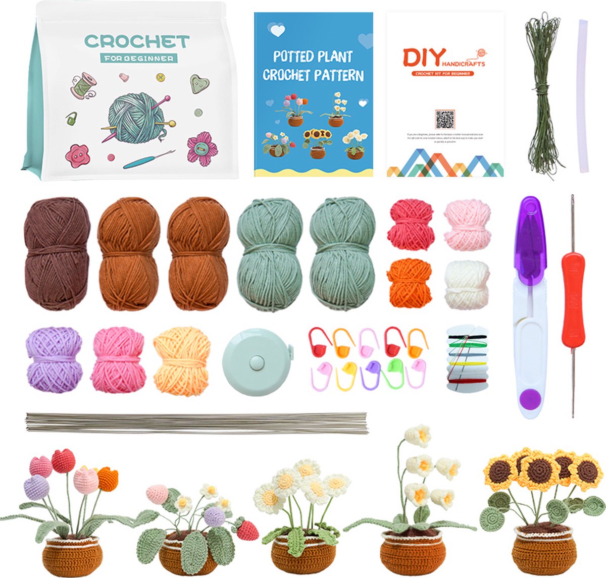 Kerstmis Kersthaakpakketten Leuke doe het zelf boom Breinaalden Garenset Gehaakte breipakketten met stapsgewijze handleidingen Beginners haken kerst versiering