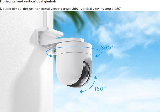 Xiaomi Cw400 Beveiligingscamera met waarschuwingslichten - met app - 360° horizontaal draaifunctie van Xiaomi — afbeelding 4
