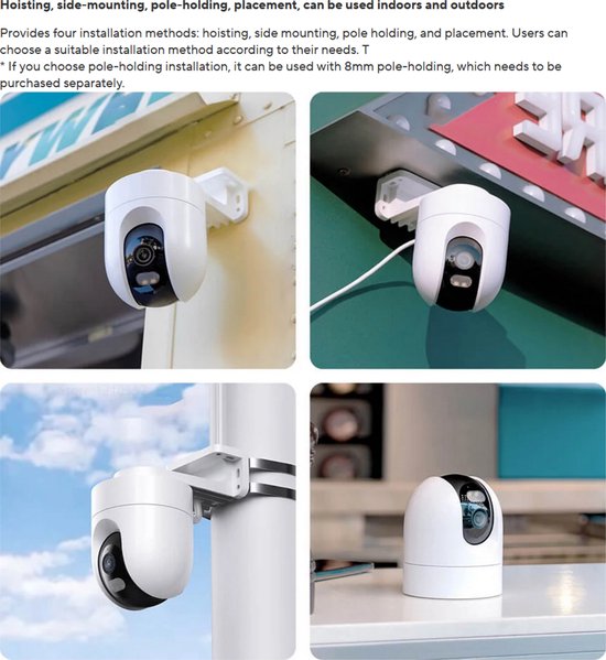 Xiaomi Cw400 Beveiligingscamera met waarschuwingslichten - met app - 360° horizontaal draaifunctie van Xiaomi — afbeelding 5