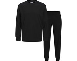 Huispak heren - Loungeset heren - Mannen pyjamapak met lange mouwen - Zwart / L