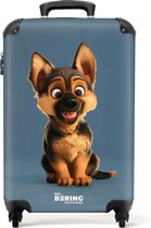 NoBoringSuitcases.com® - Valise cabine enfant Portrait d'un chiot chien de berger - Bagage à main - Valise de voyage - Valise chariot - Valises 55x40x20 cm - 55x35x25 cm