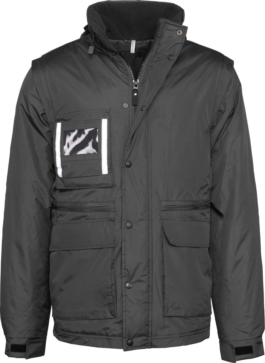 WK. Designed To Work Workwear Parka Met Afritsbare Mouwen WK6106 - Black - S