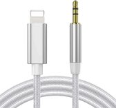 Bol.com Aux Kabel Auto geschikt voor iPhone - Headphone Jack Audio Aux Kabel - 35 mm - 1 Meter - Zilver aanbieding