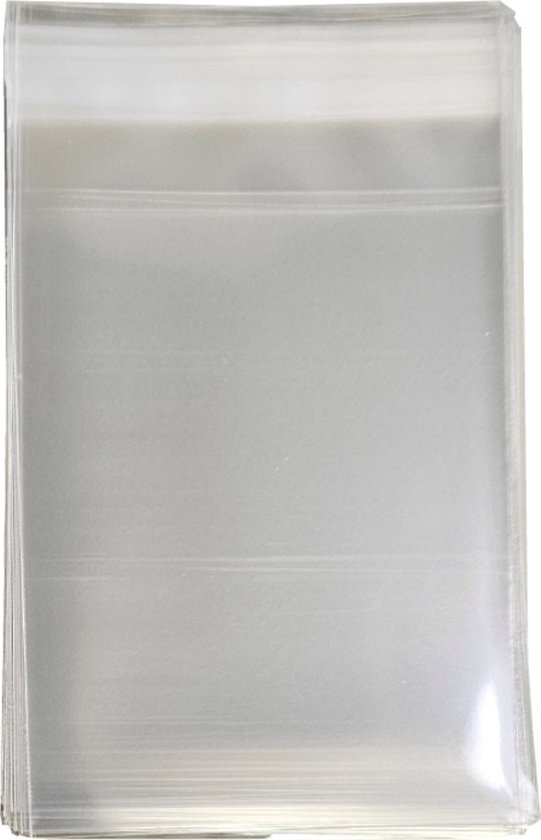 100x Cellofaan Zakjes 8x10cm - Zakjes Met Plakstrip - Zelfklevende Zakjes - Uitdeelzakjes - Transparant - 100 Stuks