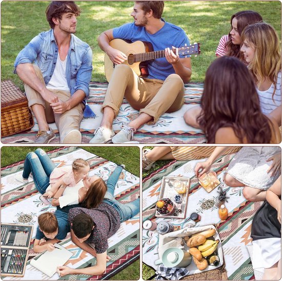 Orion Store - Couverture de plage Extra Groot - Couverture de pique-nique - Tissu de plage imperméable et résistant au sable - Tapis de plage portable pour camping, aire de jeux pour enfants