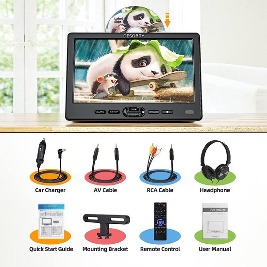 10.5 inch Hoofdsteun DVD Speler voor Auto met Koptelefoons en HDMI Ingang — afbeelding 5
