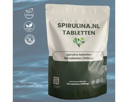 Spirulina.nl Spirulina Tabletten 500mg – 100% Puur & Natuurlijk – 500 Tabletten – Zonder Toevoegingen – Vegan – Energie & Detox
