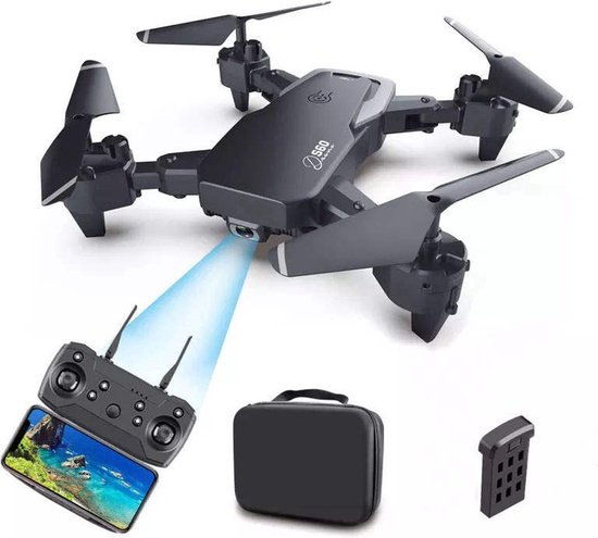 Foto: Lotahome quad drone 4k dubbele camera 40 minuten vliegtijd professionele mini drone geen rijbewijs inclusief 2 accu s opbergtas en diverse accessoires voor binnen buiten full hd drone quadcopter wifi zwart