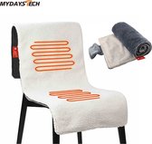 Bol.com Warmtedeken XL draadloos - Powerbank + Adapter - Elektrische deken USB - 135x45cm - Voor op de Camping - Wasbaar - Grijs aanbieding