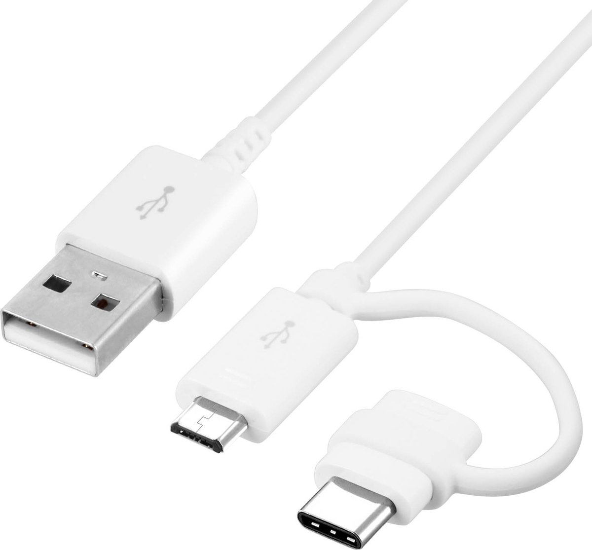 Samsung - Kabel micro-USB / USB-C naar USB 2 - 1,5m - wit