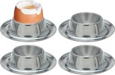Eierdopjes van RVS - 4x stuks - 8 x 2,5 cm - Stapelbare eierdopjes - Elk weekend en met Pasen
