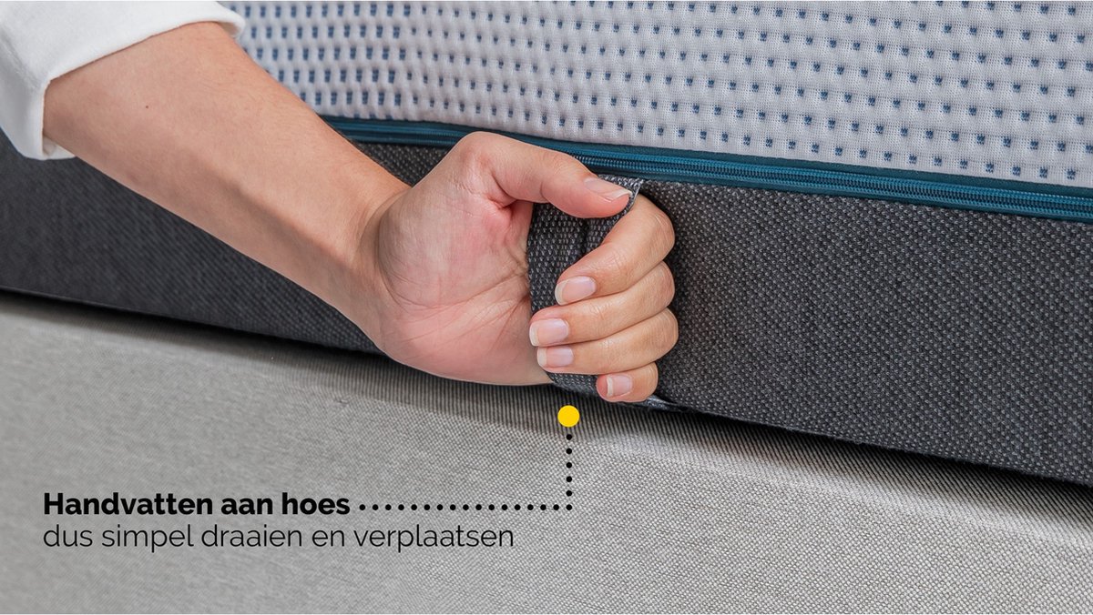 Maxi Plus Pure 300 Matras 140x200 cm - Traagschuim Matras - Tweepersoonsmatras - 7 Zonen - Pocketvering - Dikte: 21 cm - H4 — afbeelding 4