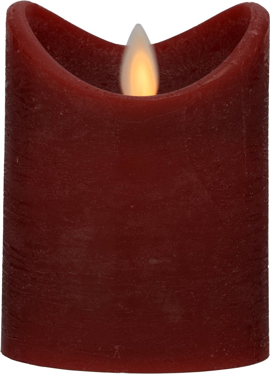 Blokker Rustiek LED kaars 7,5x10 rood