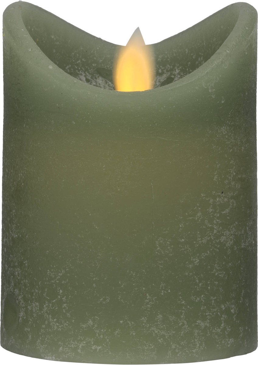 Blokker Rustiek LED kaars 7,5x10 groen