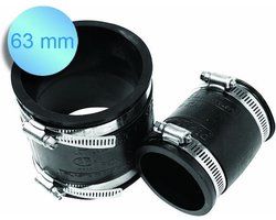 Aquaking Pipeconx Rubberen Mof 63 mm - Rubber - PVC - Koppeling
