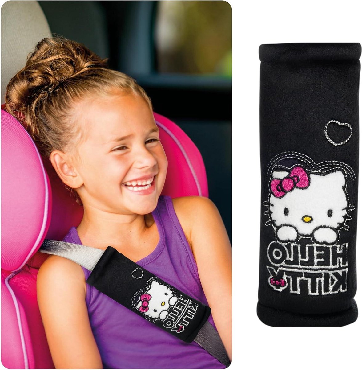 Gordelkussen voor kinderen - Hello Kitty ontwerp - zwart Gordelkussen