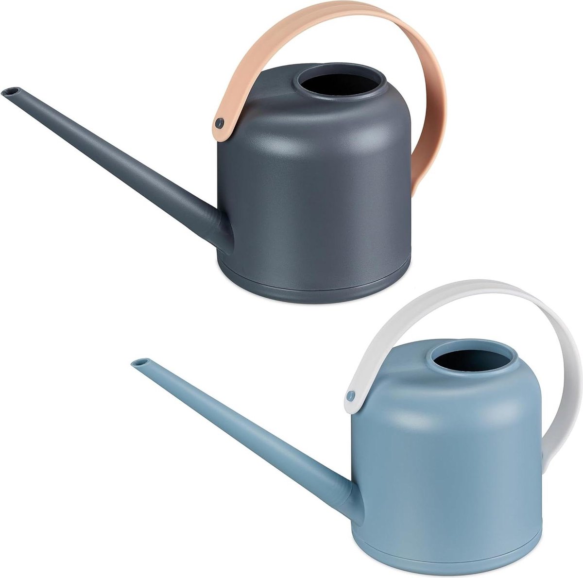 Set van 2 17 L kunststof plantengieters voor kamerplanten - lange tuit - modern en kleurrijk