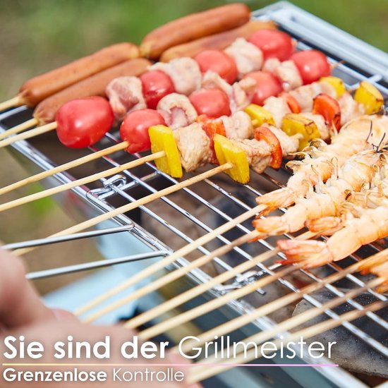 Opvouwbare houtskoolgrill voor camping - Klapgrill met hittebestendig frame, grote ventilatiesleuven, en laag gewicht van Merkloos — afbeelding 3