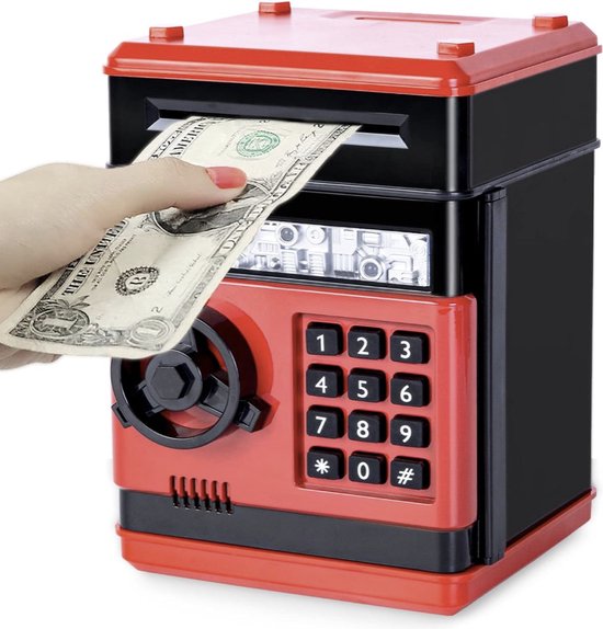 Tirelire électronique Coffre-fort Enfant - Avec Code Secret - Cadeau Anniversaire 3-12 Ans - Grande Capacité