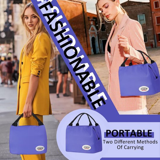 Kleine koeltas voor onderweg - mini-lunchtas voor dames - isolatietas fiets - ontbijttas opvouwbaar waterdicht - 85 l paars van Klein — afbeelding 3