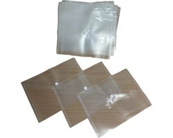 Belle Vous A5 Doorzichtig Plastic Mappen (24 Pak) – Poly File Mappen met Druk Knop Sluiting en Kaart Label Buideltje – Huis, Kantoor & School Organisatie – Papierwerk, Document, Recept & Envelop Map