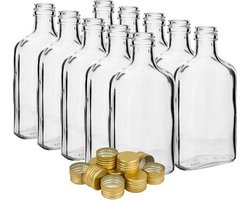 Puurmaken glazen flesjes 100ml met gouden dop - 50 stuks - 100 milliliter