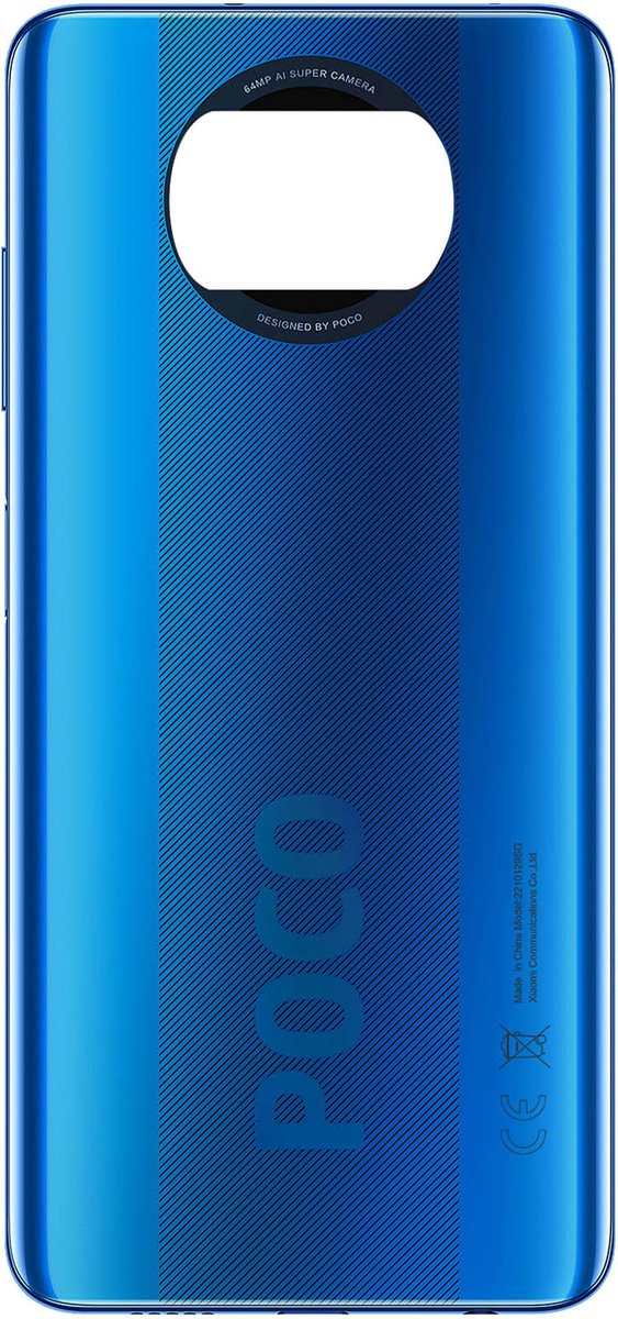 Xiaomi, Batterijdeksel Geschikt voor Xiaomi Poco X3 Cobalt, origineel Service Pack, Blauw