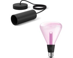Philips Hue Lightguide Hanglamp (Zwart) - E27 - Wit en Gekleurd Licht - Incl. 1 Hue Lightguide Triangle Lamp - Hue White and Color Ambiance