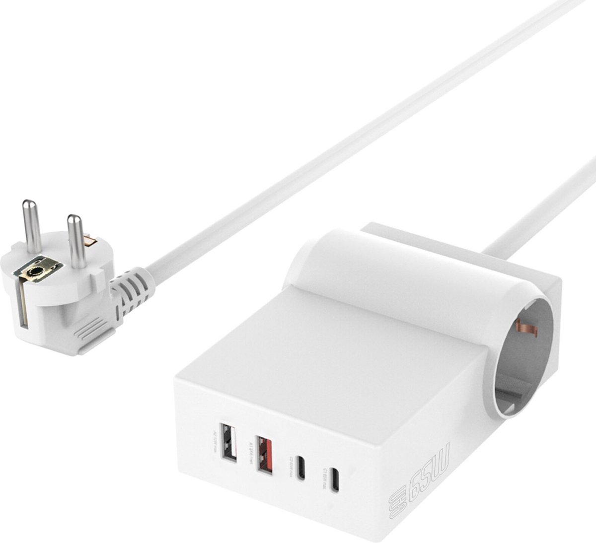 4smarts GaN 65W Fast Charge Laadstation met AC/USB/USB-C Wit