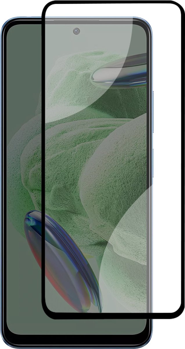 Gehard glas Geschikt voor Xiaomi Redmi Note 12 5G / 4G hardheid antivlek zwarte contour