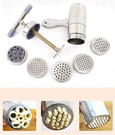 Bol.com Pasta Fresca Machine - Noodle Acciaio - Manovella - 5 Formati - Spaghetti Tagliatelle Piccole - Idee Regalo Originale - ... aanbieding