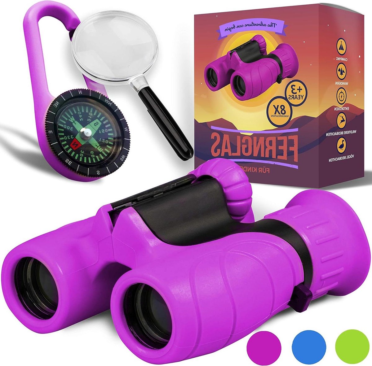 LEF Jumelles pour enfants 8X design lapin détachable Jumelles pour enfants jouet avec sifflet